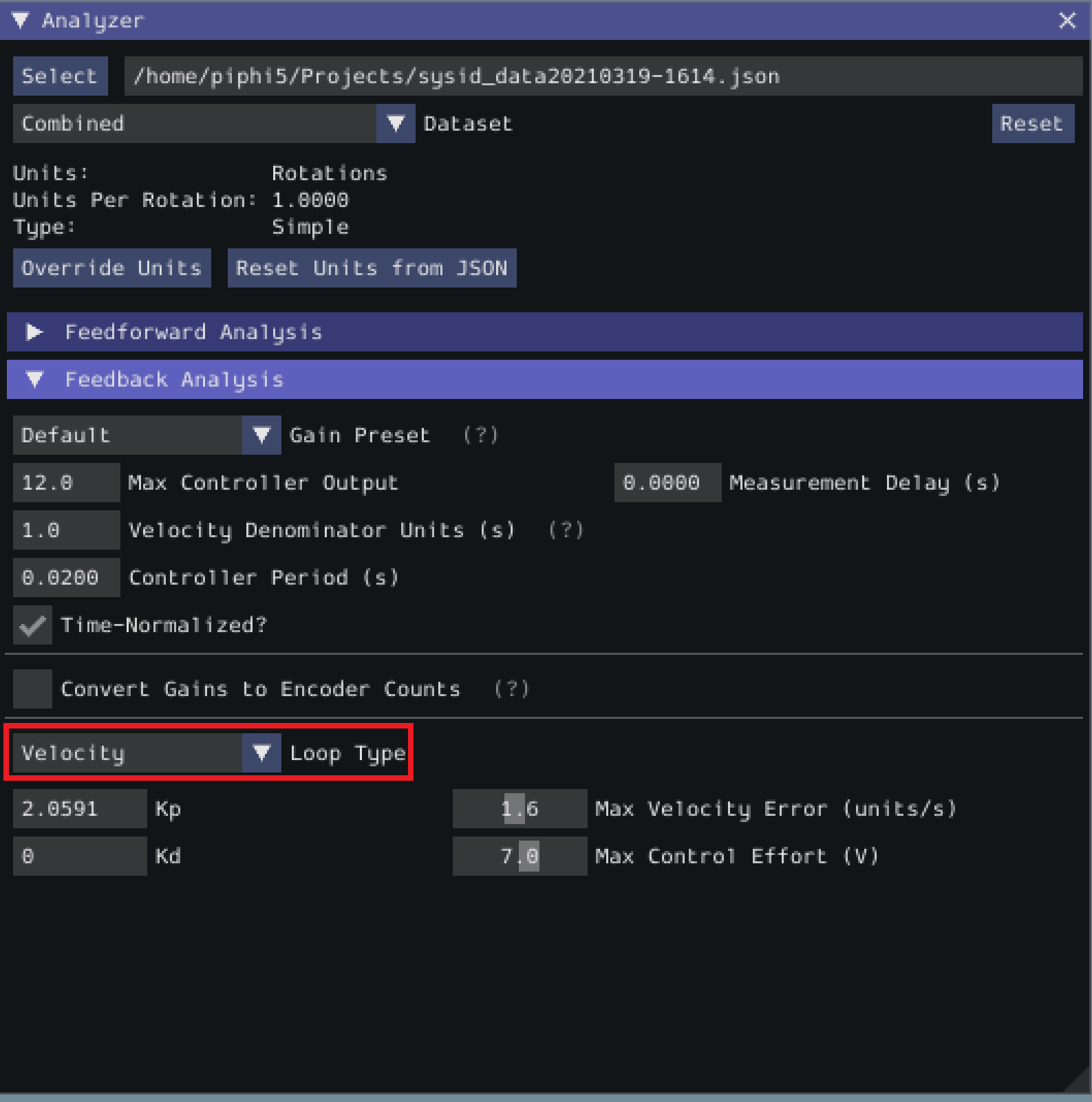Specifying loop type
